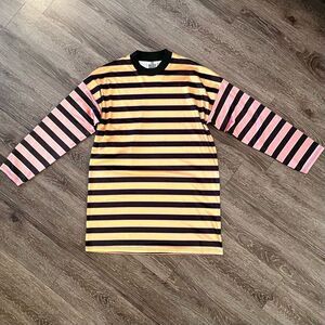 Ragged Priest velour striped dress
